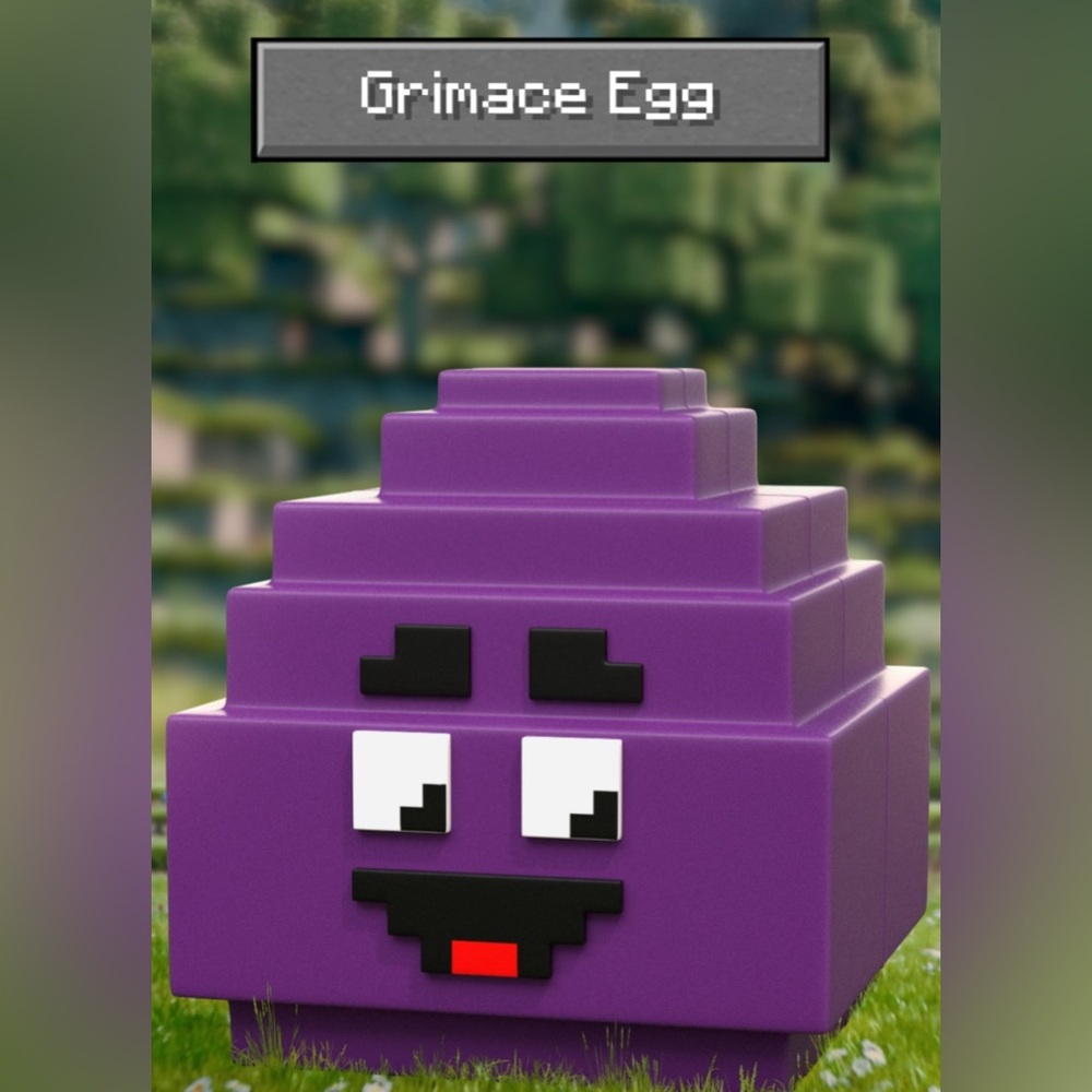 2025 Rare McDonald’s Minecraft Movie Grimace Egg with Card & Valid Game Code